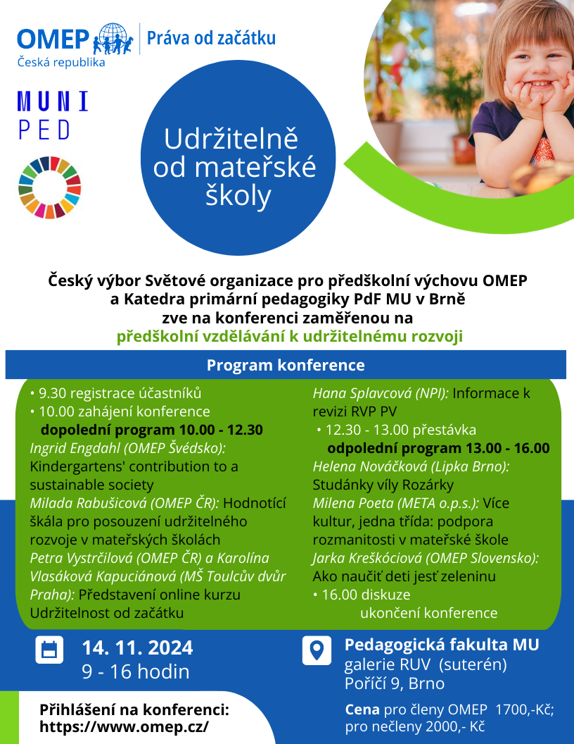 Pozvánka na konferenci Udržitelně od mateřské školy
